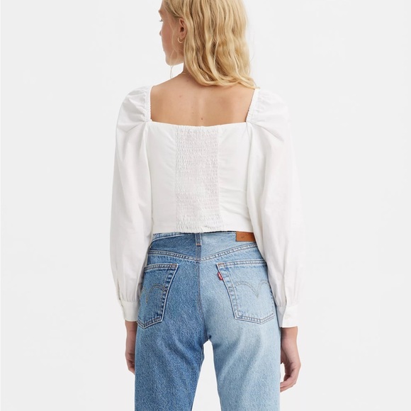 Levi's Off-White Ruched Blouse - Picture 2 of 7